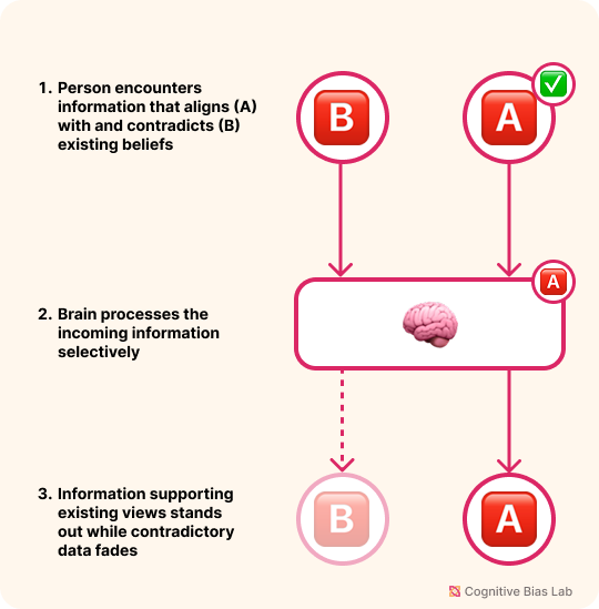 Visual explanation of Selective Perception Diagram illustrating how Selective Perception affects decision-making processes
